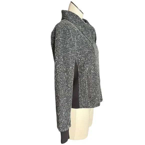 Splendid Womens Size Small Moto Coat biker jacket Gray Black Mock Neck NWT - Picture 3 of 13